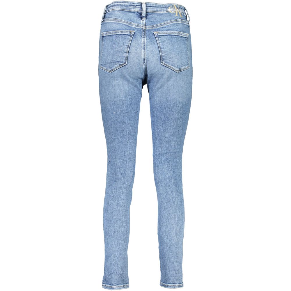 Calvin Klein - Chic High-Rise Skinny Jeans with Logo Detail - Light Blue Calvin Klein