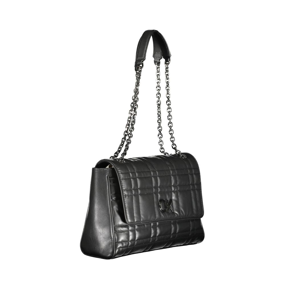 Calvin Klein - Sleek Quilted Chain Handle Shoulder Bag - Black Calvin Klein