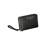 Guess Jeans - Sleek Textured Polyethylene Zip Wallet with Wrist Strap - Black Guess Jeans