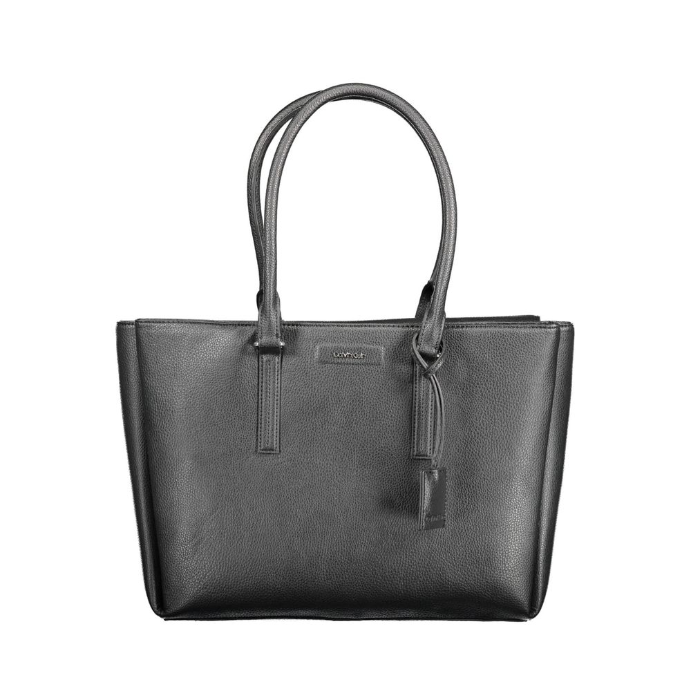 Calvin Klein - Sleek Textured Polyethylene Structured Shoulder Bag - Black Calvin Klein