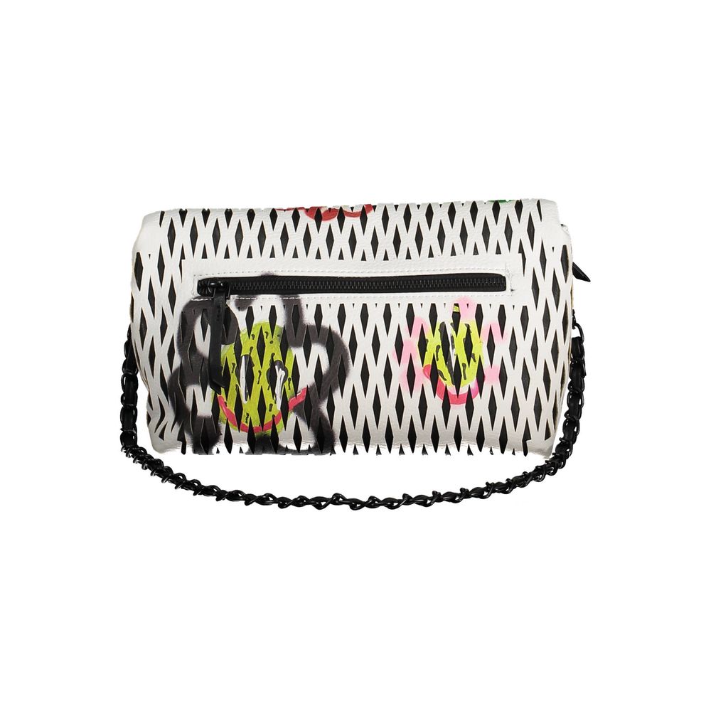 Desigual - Edgy Graffiti Print Polyethylene Shoulder Bag - White Multicolor Desigual