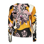 Desigual - Bold Artistic Floral Linen-Blend Crew Neck Sweater - Pink Multi Desigual