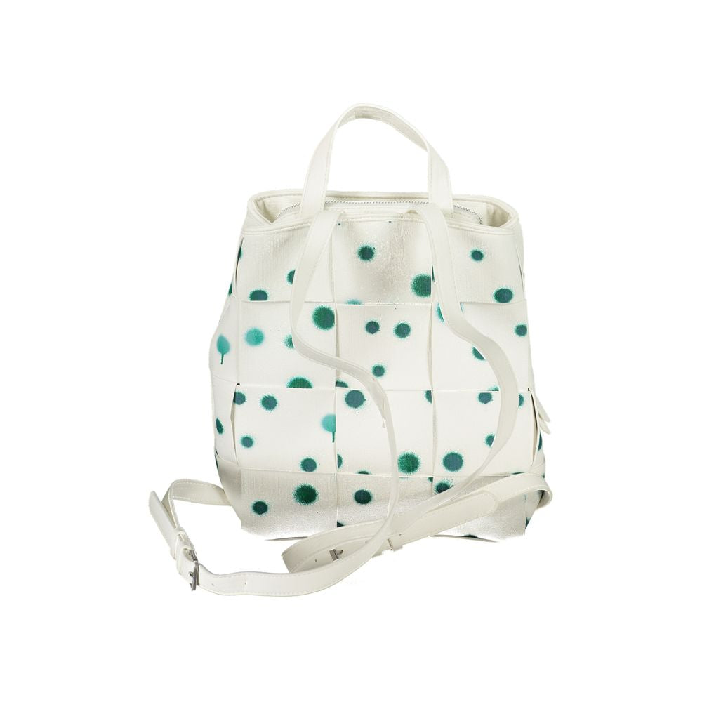 Desigual - Playful Woven Polka Dot Backpack - White Desigual