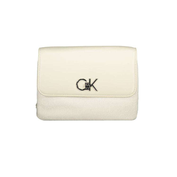 Calvin Klein - Structured Chain Handle Shoulder Bag - Beige Calvin Klein