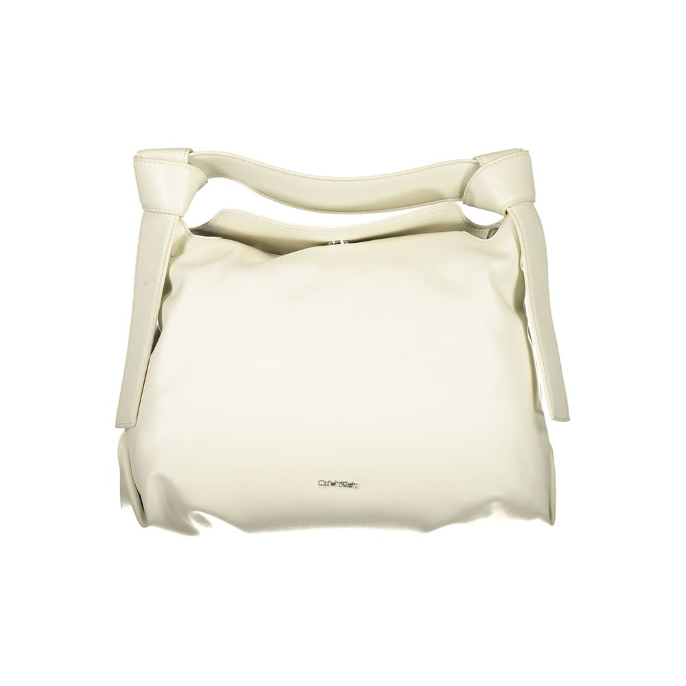 Calvin Klein - Minimalist Structured Top Handle Shoulder Bag - Beige Calvin Klein