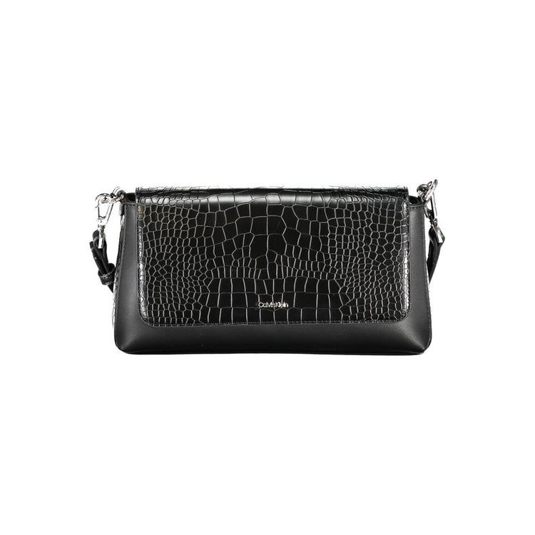Calvin Klein - Structured Croc-Effect Shoulder Bag - Black Calvin Klein
