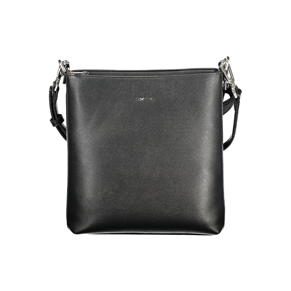 Calvin Klein - Structured Textured Crossbody Bag with Logo Strap - Black Calvin Klein