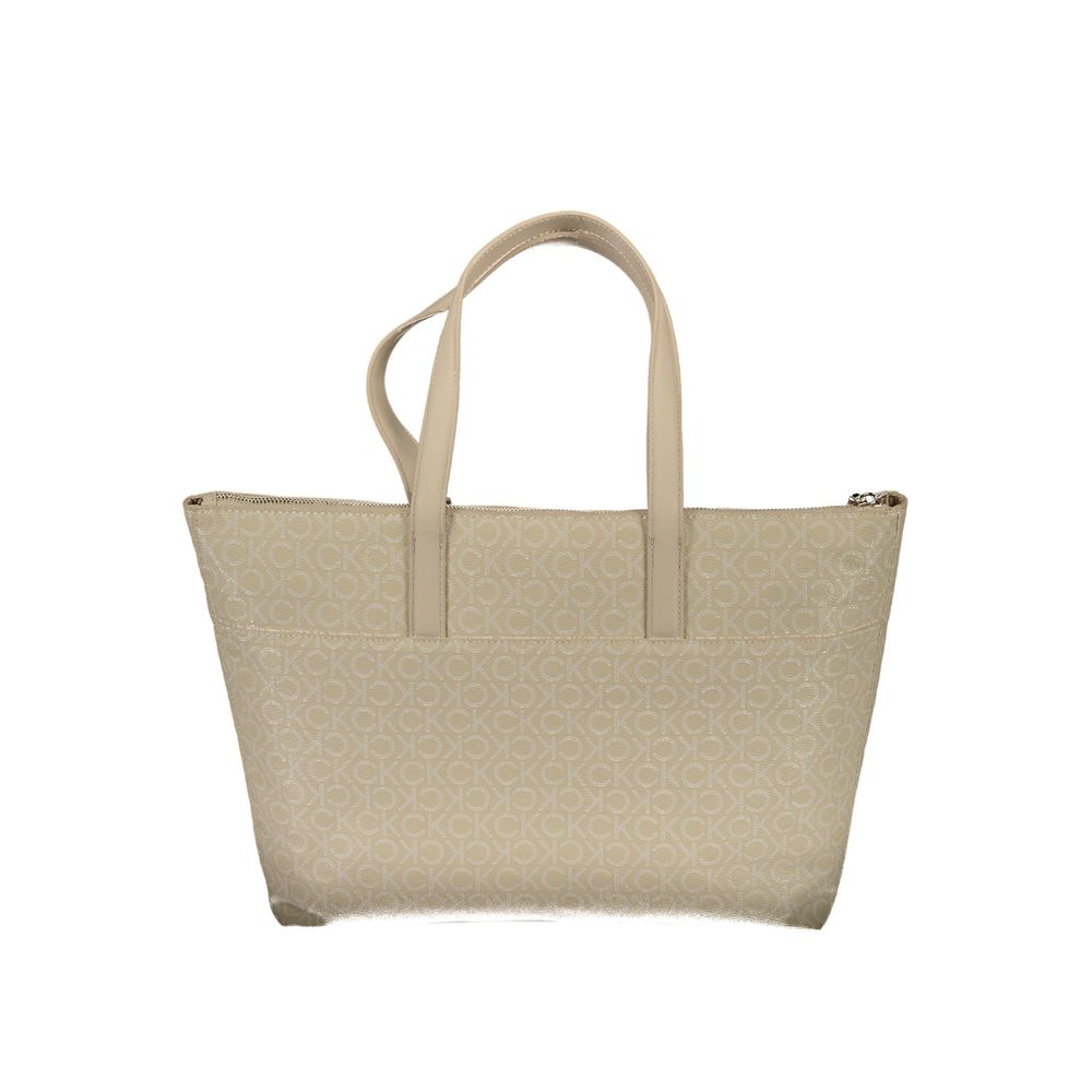 Desigual - Polished Monogram Logo Tote Bag - Beige Desigual