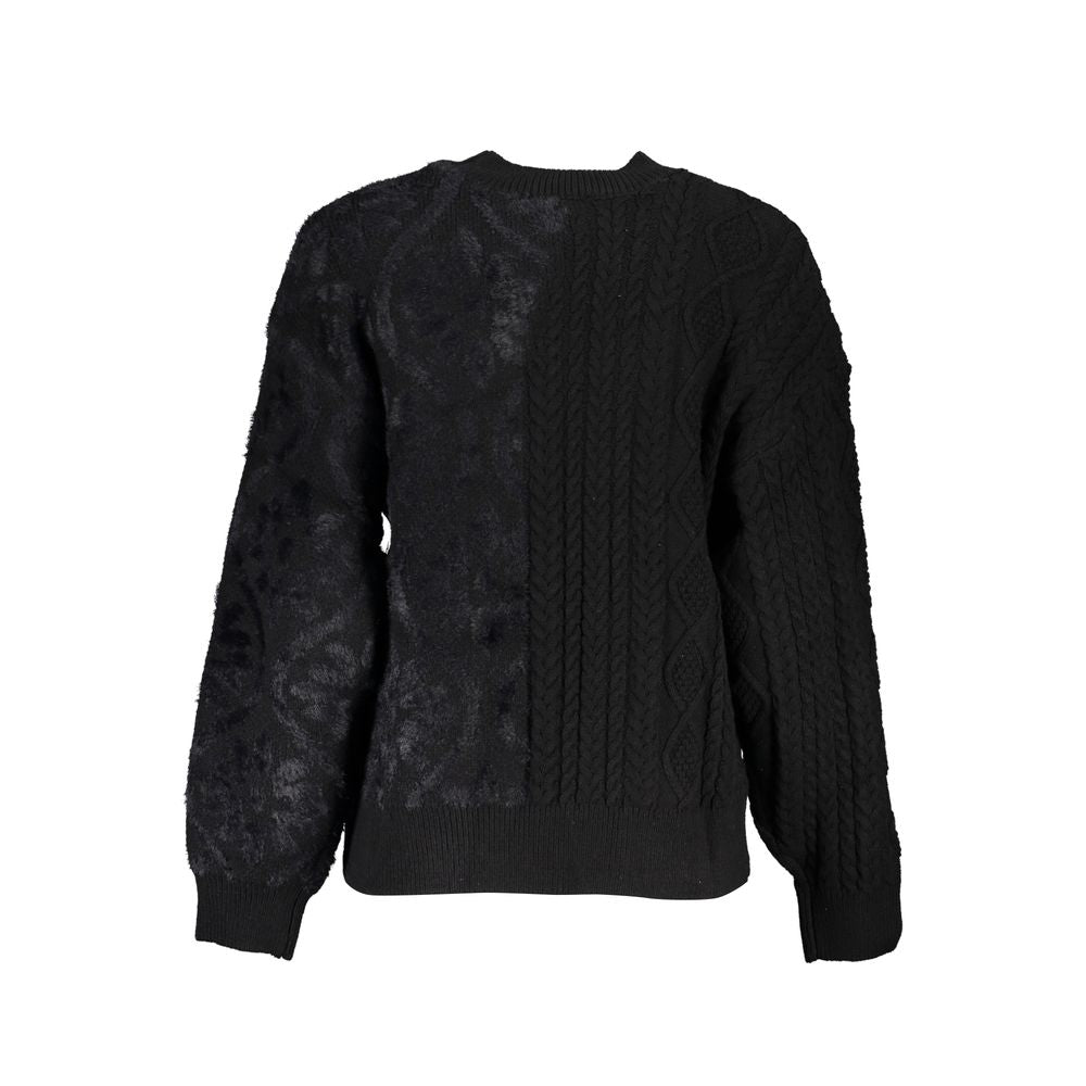 Desigual - Textured Cable Knit Cotton Sweater - Black Desigual
