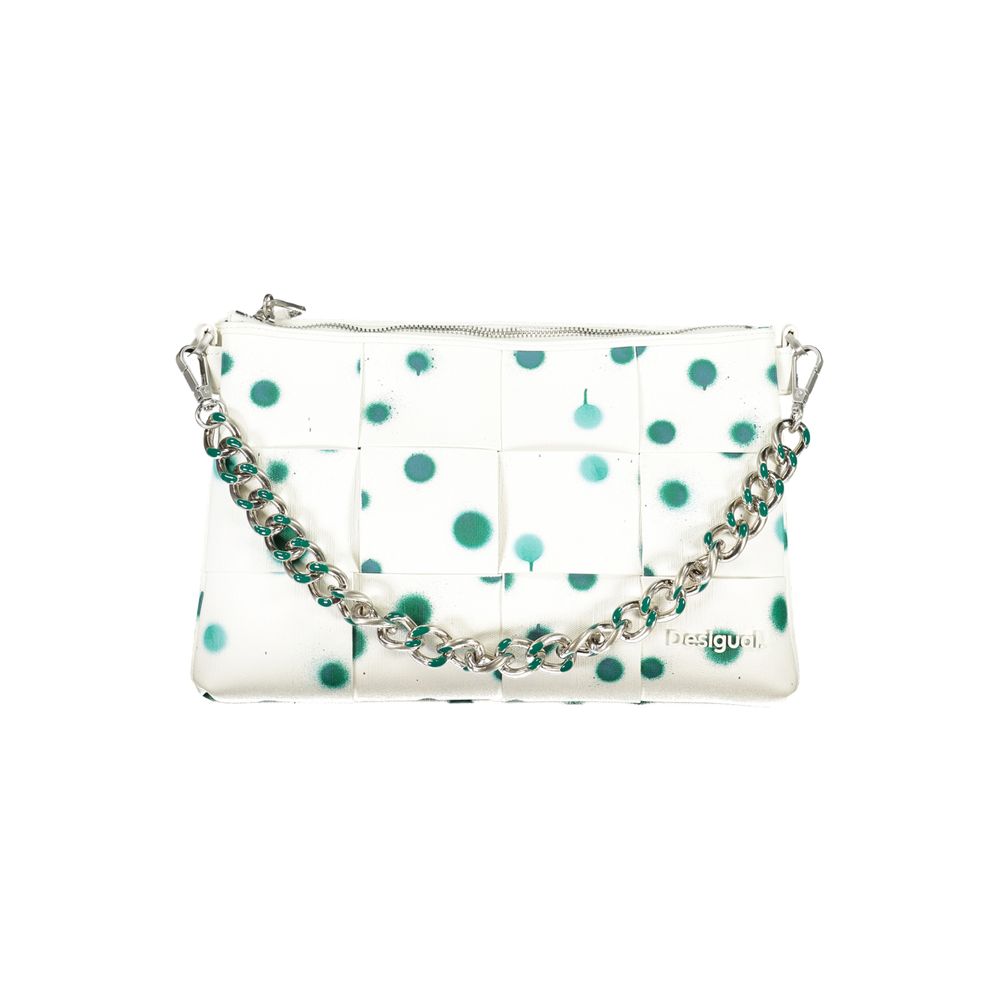 Desigual - Playful Woven Polka Dot Polyethylene Clutch Bag - White Green Desigual