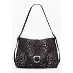 Desigual - Edgy Studded Western Shoulder Bag With Buckle Detail - Brown Desigual