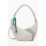 Desigual - Playful Braided Handle Relaxed Shoulder Bag - Beige Desigual