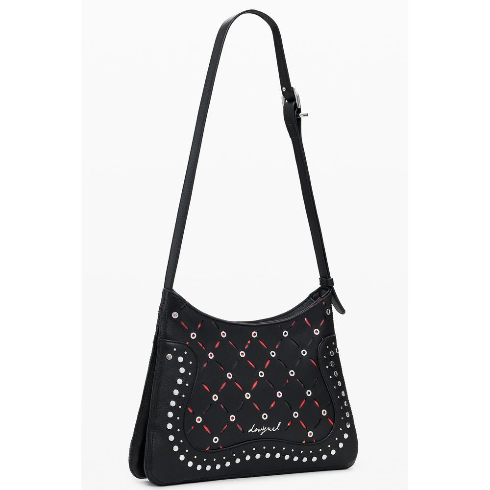 Desigual - Edgy Studded Polyethylene Shoulder Bag - Black Desigual