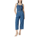 ICHI - Modern High-Rise Balloon Leg Cropped Jeans - Blue ICHI