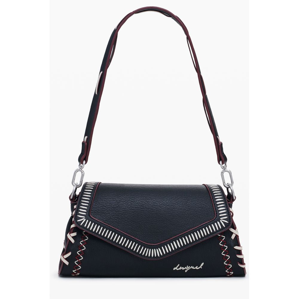 Desigual - Bold Relief Print Structured Shoulder Bag - Black Desigual