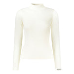 Pepe Jeans - Chic Ribbed Mock Neck Fitted Sweater - White Pepe Jeans