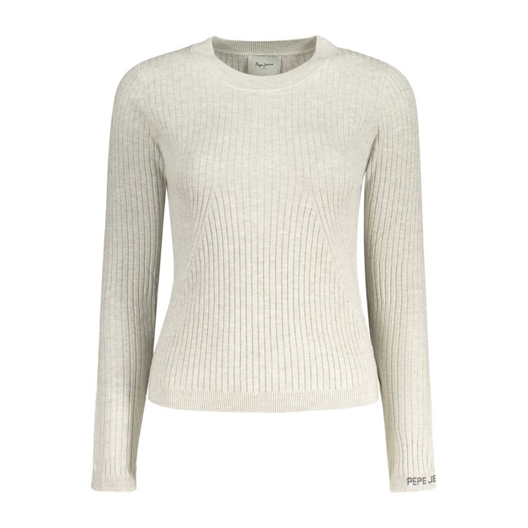Pepe Jeans - Polished Ribbed Knit Fitted Sweater - Grey Pepe Jeans