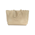 Laura Biagiotti - Sophisticated Structured PVC Tote Bag with Chain Accent - Beige Laura Biagiotti