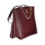 Laura Biagiotti - Bold Structured PVC Tote Bag With Chain Accent - Red Laura Biagiotti