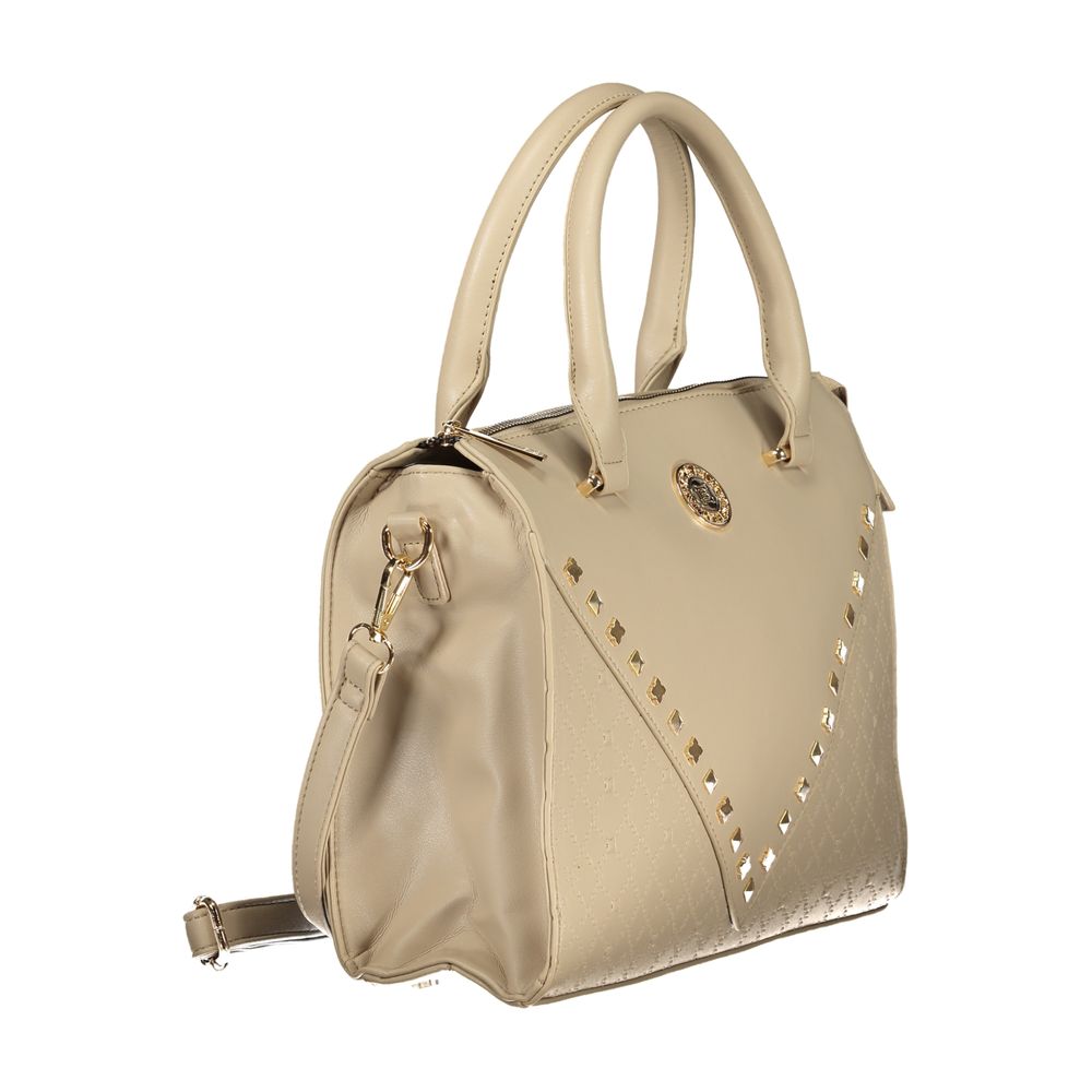 Laura Biagiotti - Chic Studded Structured Top Handle Bag - Beige Laura Biagiotti