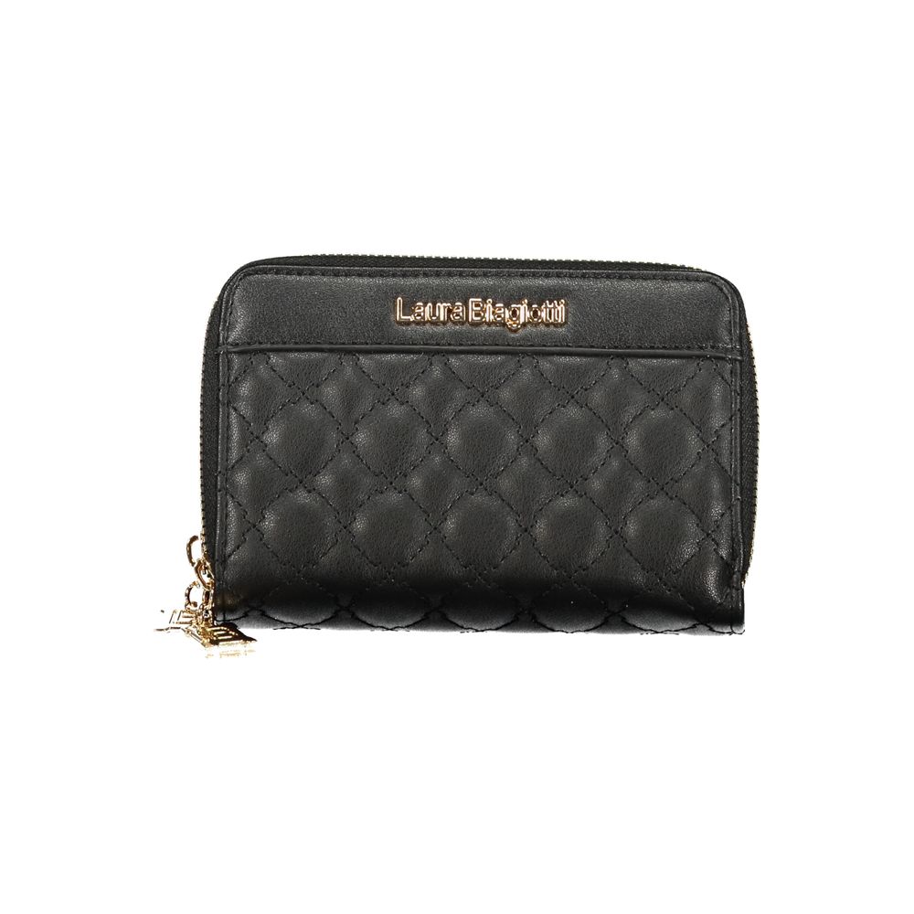 Laura Biagiotti - Sophisticated Quilted Zip-Around Wallet - Black Laura Biagiotti
